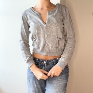 Gray Button-Up Cardigan
